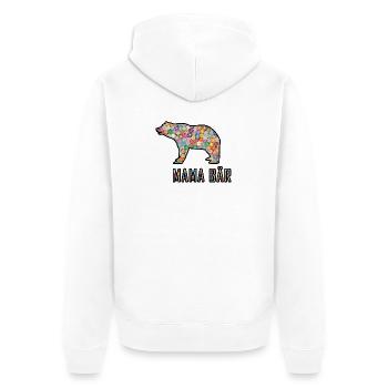 Mama Bär - Unisex Premium Bio Zip Hoodie - Weiß - Hinten - Thijin (182cm)
