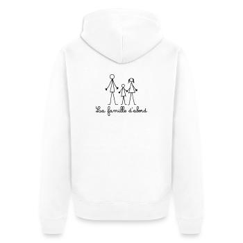 La Famille d'abord - Famille Bonhommes Allumettes - Veste à capuche bio Premium Unisexe - blanc - Dos - Thijin (182cm)