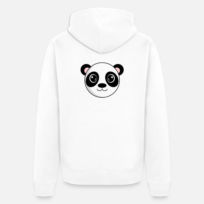 Tête de panda - Veste à capuche bio Premium Unisexe - blanc