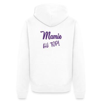 MAMIE. FÊTE DES MÈRES. BONNE FÊTE MAMIE - Veste à capuche bio Premium Unisexe - blanc - Dos - Thijin (182cm)