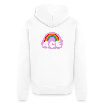 Asexuality, asexual, ace - Unisex Premium Organic Zip Hoodie - white - Back - Thijin (182cm)