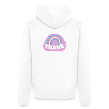 Transgender - Unisex Premium Bio Zip Hoodie - Weiß - Hinten - Thijin (182cm)