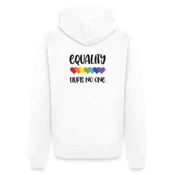 Mois de la fierté LGBT - L’égalité ne fait de mal à personne - Veste à capuche bio Premium Unisexe - blanc - Dos - Thijin (182cm)