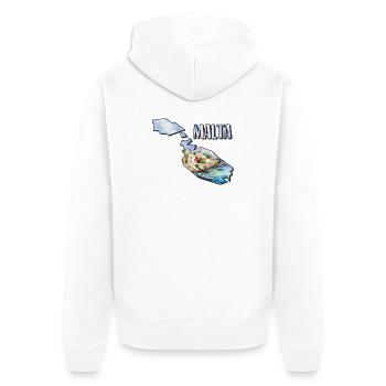 Aquarell Landkarte Malta - Unisex Premium Bio Zip Hoodie - Weiß - Hinten - Thijin (182cm)