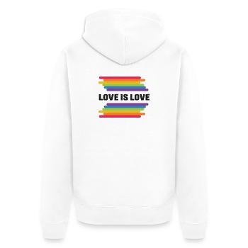 Mois de la fierté LGBT - Love is Love - Veste à capuche bio Premium Unisexe - blanc - Dos - Thijin (182cm)