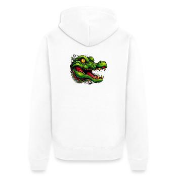 Alligator Crocodile - Unisex Premium Organic Zip Hoodie - white - Back - Thijin (182cm)