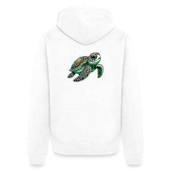 Turtle - Unisex Premium Organic Zip Hoodie - white - Back - Thijin (182cm)