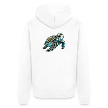 Turtle - Unisex Premium Organic Zip Hoodie - white - Back - Thijin (182cm)