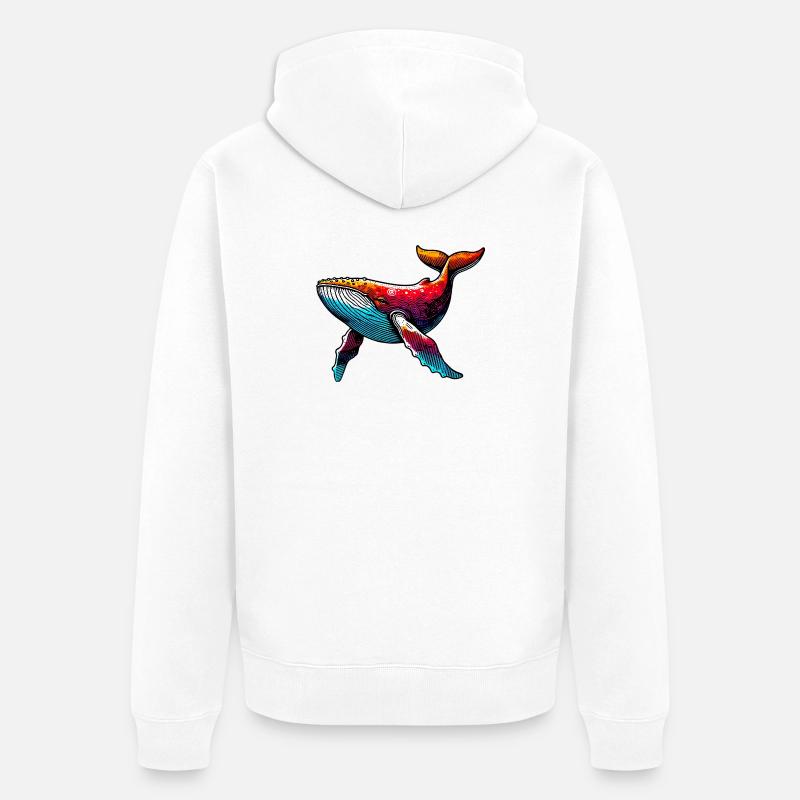 Wal - Unisex Premium Bio Zip Hoodie - Weiß