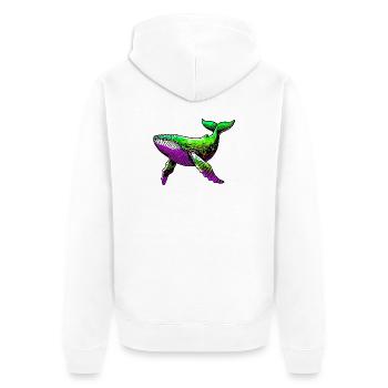 Wal - Unisex Premium Bio Zip Hoodie - Weiß - Hinten - Thijin (182cm)