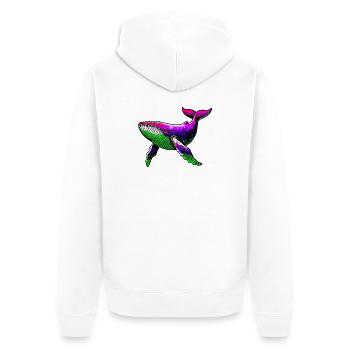 Wal - Unisex Premium Bio Zip Hoodie - Weiß - Hinten - Thijin (182cm)
