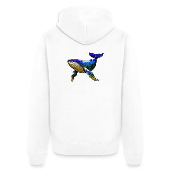 Whale - Unisex Premium Organic Zip Hoodie - white - Back - Thijin (182cm)