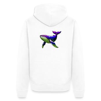 Wal - Unisex Premium Bio Zip Hoodie - Weiß - Hinten - Thijin (182cm)