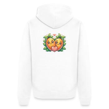 Süßes Mango Design - Paar Geschenk - Unisex Premium Bio Zip Hoodie - Weiß - Hinten - Thijin (182cm)