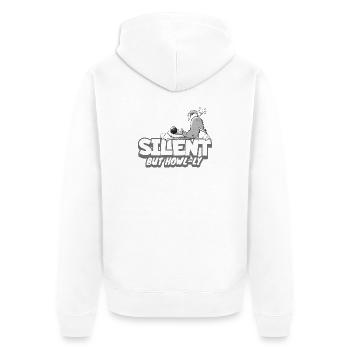 Wolf fart saying I farting wild animal cartoon - Unisex Premium Organic Zip Hoodie - white - Back - Thijin (182cm)