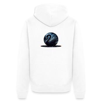Galactic Grace: The Black Swan - Unisex Premium Organic Zip Hoodie - white - Back - Thijin (182cm)
