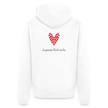 RETRAITE. RETRAITE. RETRAITEE. RETRAITE - Veste à capuche bio Premium Unisexe - blanc - Dos - Thijin (182cm)