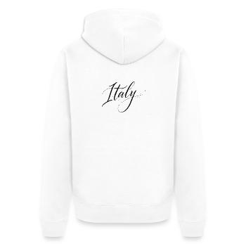 Italy - Unisex Premium Organic Zip Hoodie - white - Back - Thijin (182cm)