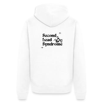 Zweites Lead-Syndrom Kdrama Sad Panda - Unisex Premium Bio Zip Hoodie - Weiß - Hinten - Thijin (182cm)