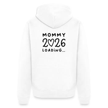 Mommy 2026 - Unisex Premium Bio Zip Hoodie - Weiß - Hinten - Thijin (182cm)