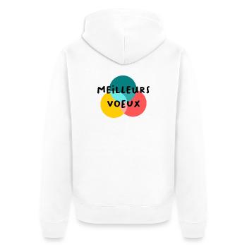HAPPY NEW YEAR. NEW YEAR'S EVE. NEW YEAR - Unisex Premium Organic Zip Hoodie - white - Back - Thijin (182cm)