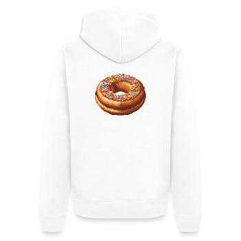 Pixel Donut  - Unisex Premium Bio Zip Hoodie - Weiß - Hinten - Thijin (182cm)