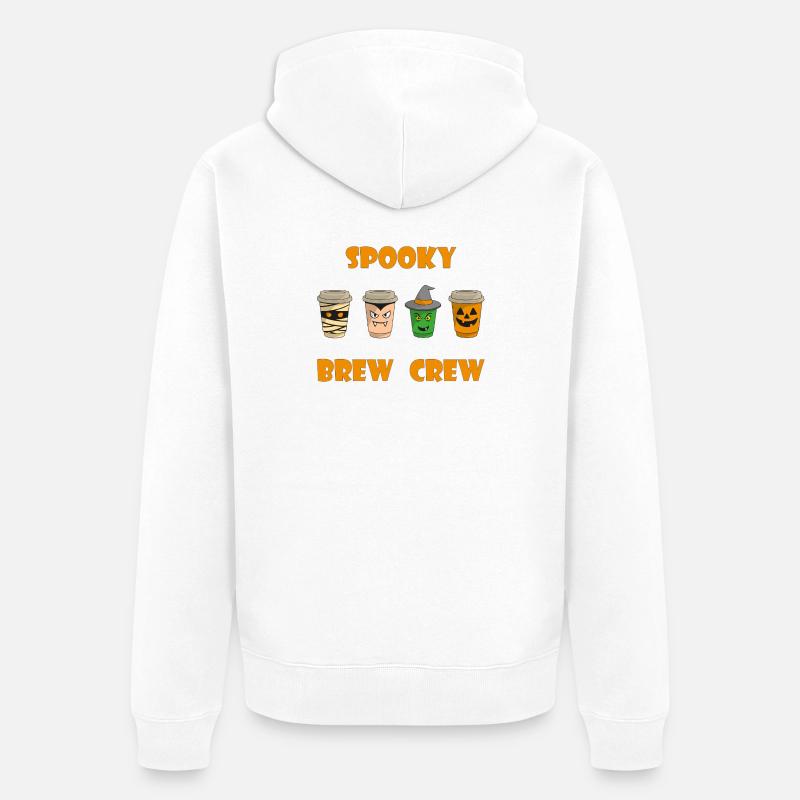 Tasse à café effrayante d’Halloween - Veste à capuche bio Premium Unisexe - blanc