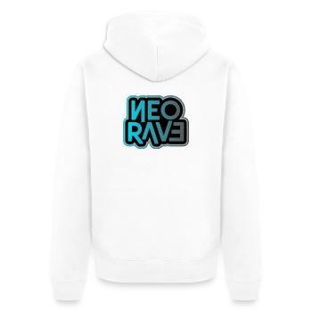 Neo Rave Neon Typography - Unisex Premium Organic Zip Hoodie - white - Back - Thijin (182cm)
