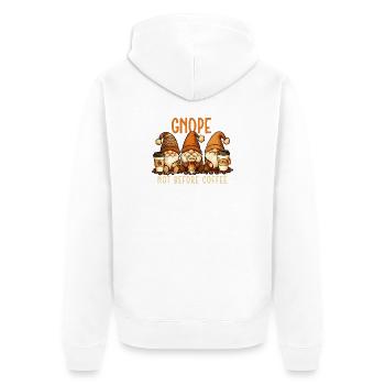 Gnope pas avant le café Citation de gnome drôle - Veste à capuche bio Premium Unisexe - blanc - Dos - Thijin (182cm)