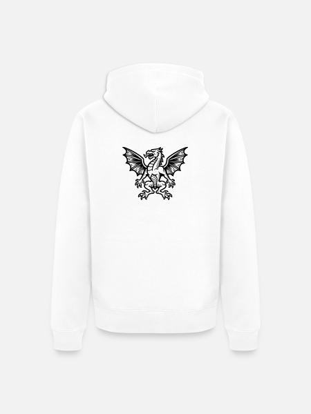mittelalter-wappen-drache-heraldik-symbol_2 - Unisex Premium Bio Zip Hoodie - Weiß