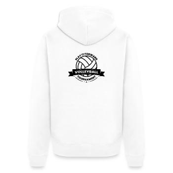 Play It Forward Volleyball Tournament - Unisex Premium Organic Zip Hoodie - white - Back - Thijin (182cm)