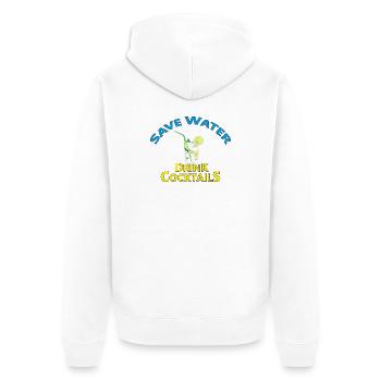 COCKTAILS - Unisex Premium Bio Zip Hoodie - Weiß - Hinten - Thijin (182cm)