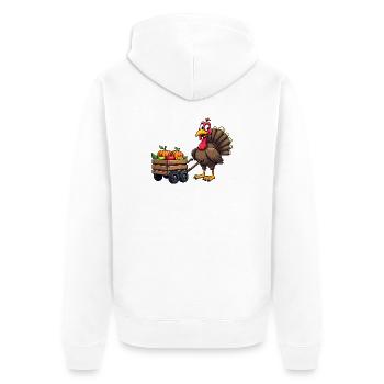 Thanksgiving Drôle Dinde de Thanksgiving - Veste à capuche bio Premium Unisexe - blanc - Dos - Thijin (182cm)