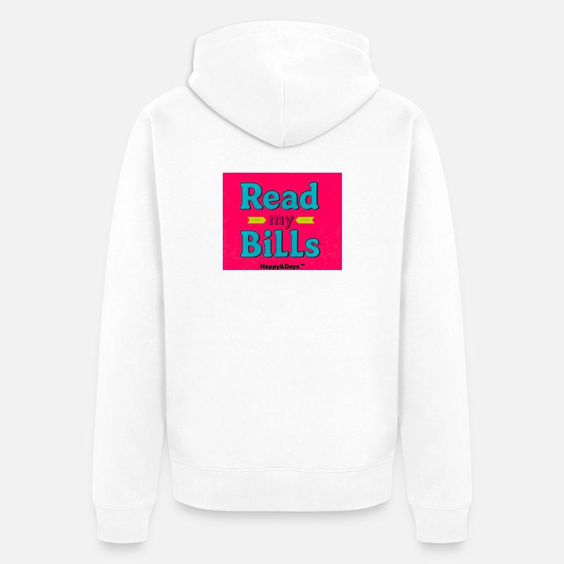 Lire mes factures Neon Design - Veste à capuche bio Premium Unisexe - blanc
