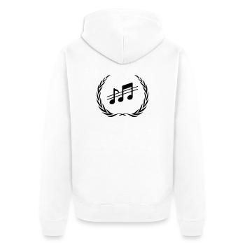 Musik Noten Kranz - Unisex Premium Bio Zip Hoodie - Weiß - Hinten - Thijin (182cm)