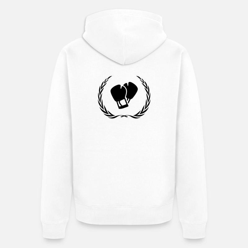 Couronne de gants de boxe - Veste à capuche bio Premium Unisexe - blanc