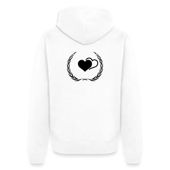 Coeurs symbole couronne - Veste à capuche bio Premium Unisexe - blanc - Dos - Thijin (182cm)