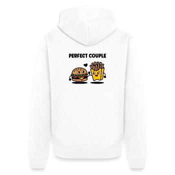 Burger and Fries Best Friends Forever - Unisex Premium Bio Zip Hoodie - Weiß - Hinten - Thijin (182cm)