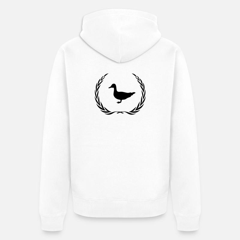 Couronne d’animal de canard - Veste à capuche bio Premium Unisexe - blanc