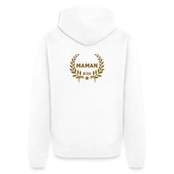Luxury Mom - Mother's Day - Unisex Premium Organic Zip Hoodie - white - Back - Thijin (182cm)
