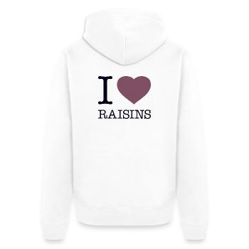 j’adore les raisins secs - Veste à capuche bio Premium Unisexe - blanc - Dos - Thijin (182cm)