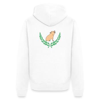 Couronne de cochon en laurier vert - Veste à capuche bio Premium Unisexe - blanc - Dos - Thijin (182cm)