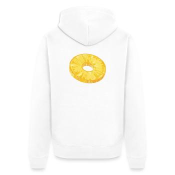 Ananasscheibe im tropischen Illustrationsstil - Unisex Premium Bio Zip Hoodie - Weiß - Hinten - Thijin (182cm)