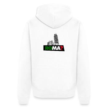 Rom? - Unisex Premium Bio Zip Hoodie - Weiß - Hinten - Thijin (182cm)