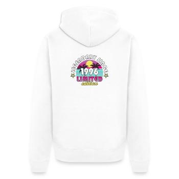 30. Geburtstag Legendär seit 1996 Unisex Geschenk - Unisex Premium Bio Zip Hoodie - Weiß - Hinten - Thijin (182cm)