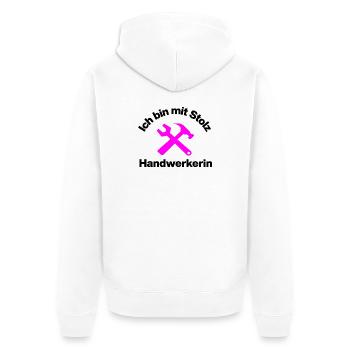 FIÈREMENT UNE ARTISANE ! VAISSEAUX MOTORISÉS FÉMININS - Veste à capuche bio Premium Unisexe - blanc - Dos - Thijin (182cm)