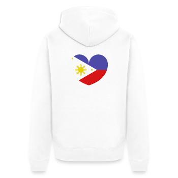Philippinische Herzflagge - Unisex Premium Bio Zip Hoodie - Weiß - Hinten - Thijin (182cm)