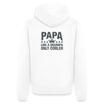 Papa Like a Grandpa, Only Cooler - Unisex Premium Organic Zip Hoodie - white - Back - Thijin (182cm)