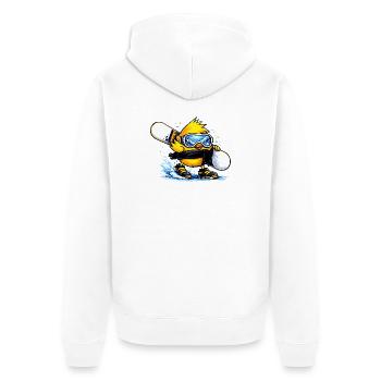 Cool Snowboarder Chick – Winter Comic Motif - Unisex Premium Organic Zip Hoodie - white - Back - Thijin (182cm)