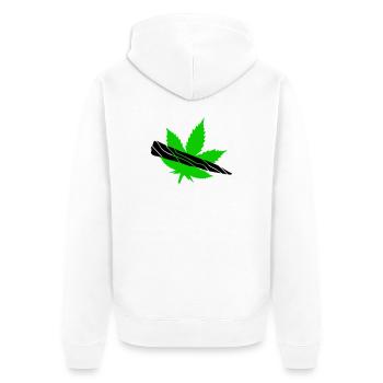 Silhouette de feuilles vertes - Veste à capuche bio Premium Unisexe - blanc - Dos - Thijin (182cm)